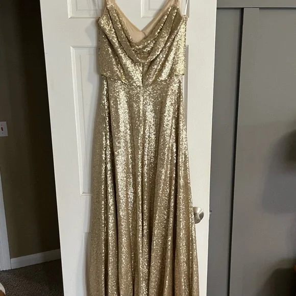 Revelry Shimmering Gold Maxi Dress - Picture 2 of 3